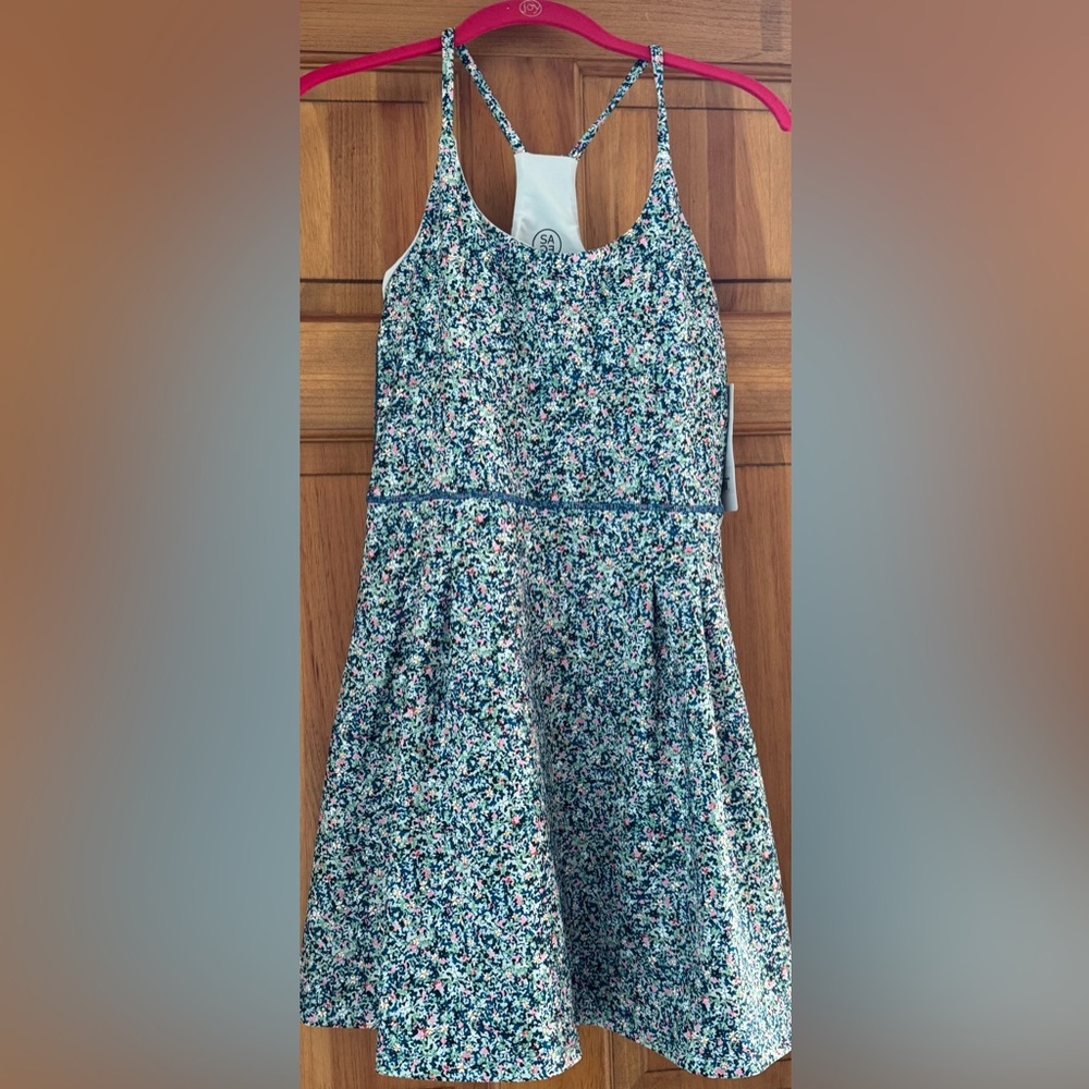 SAGE COLLECTIVE Women’s Sm Athletic Floral Racerback Dress Built In Shorts NWT